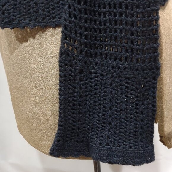 VENEZIA JEANS CLOTHING CROCHET RAMIE COTTON CARDIGAN EYE AND HOOK CLOSURE 18/20 - Picture 3 of 13